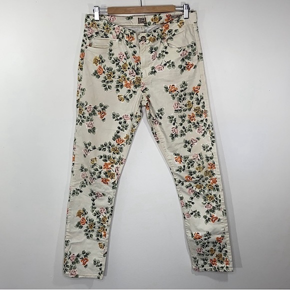 Citizens of Humanity Floral Print Jeans High Waist Retro Slim Roll Up Sz 31 - Picture 1 of 13